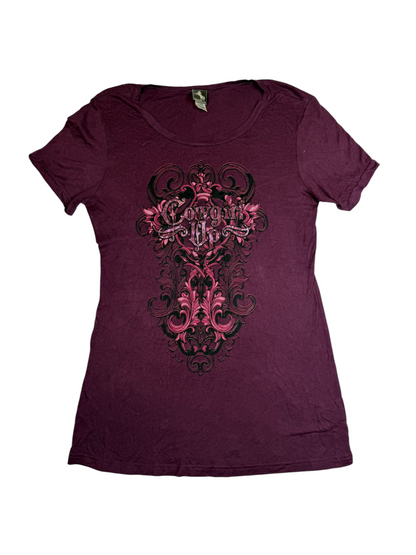 Cowgirl Up Purple Graphic Tshirt
