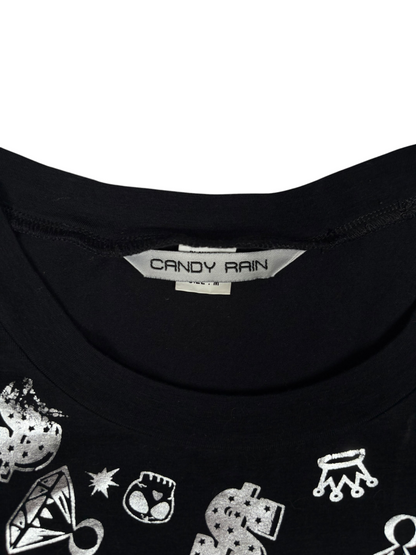 Y2K Metalic Graphic Icons Tee