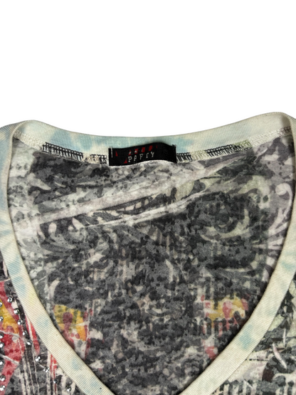 Y2K Tattoo Guitar V-Neck Tee