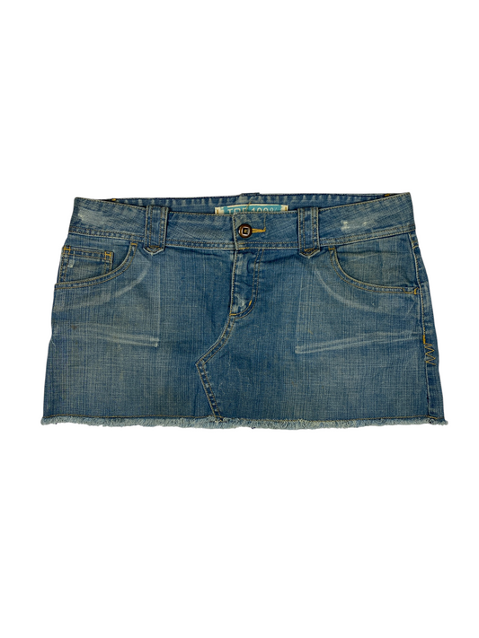 Y2K Raw Hem Denim Skirt
