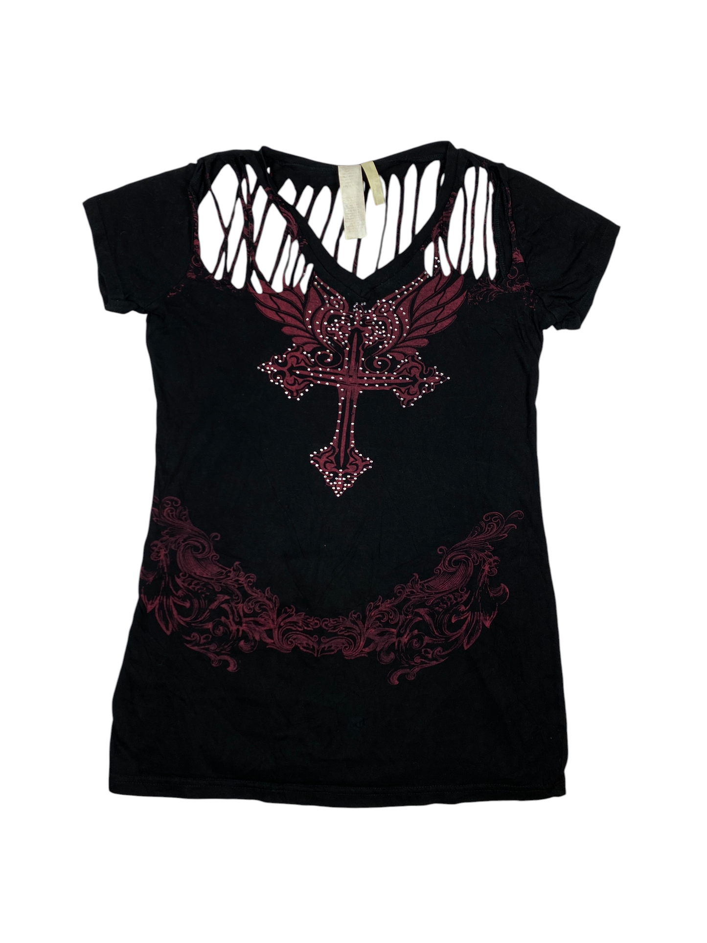 Y2K Slit Cross Graphic Tee