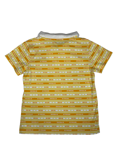 Y2K Striped Patch Polo