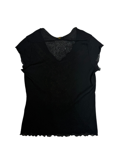 Georgiou Boho Embroidered Mesh Top