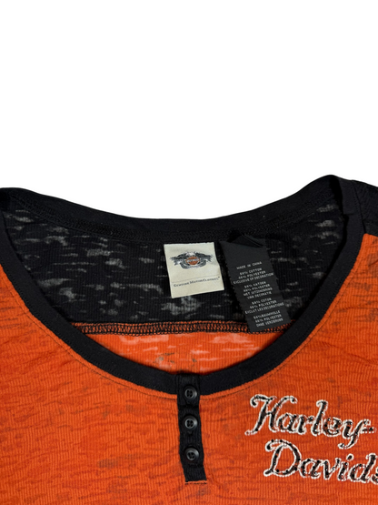 Harley Davidson Orange Mesh Tshirt