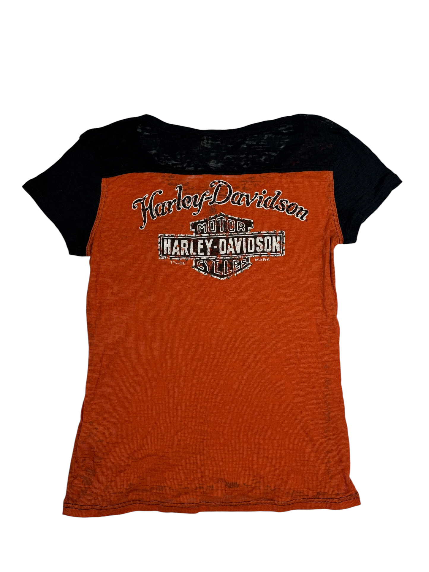 Harley Davidson Orange Mesh Tshirt
