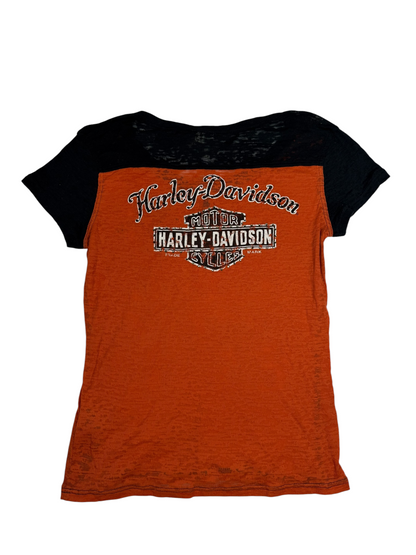 Harley Davidson Orange Mesh Tshirt