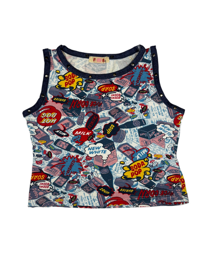Y2K Comic Speech Bubble Graphic Tank