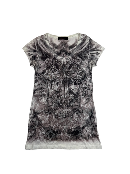 Seduction Mesh Rhinestoned Tshirt Dress