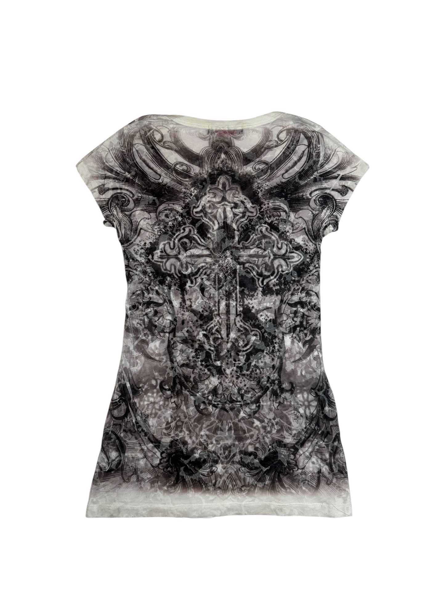 Seduction Mesh Rhinestoned Tshirt Dress