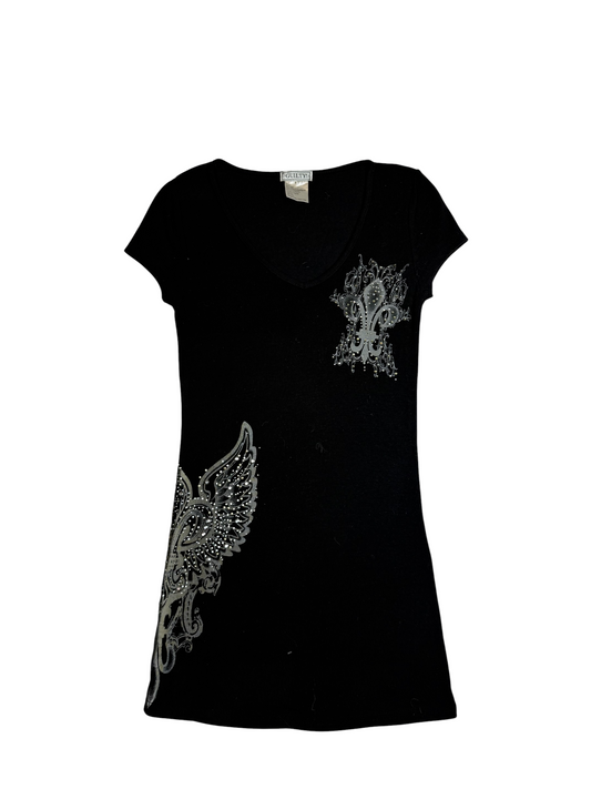 Guilty! Black Graphic Tshirt Dress