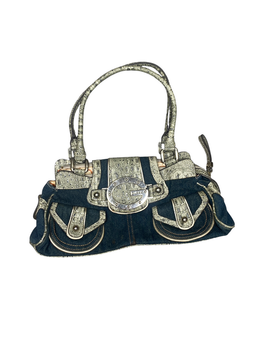 Vintage Guess Denim Crocodile Purse