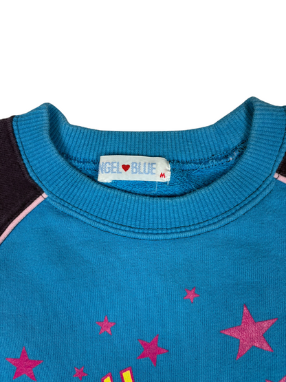 Baby Blue Graphic Raglan Sweatshirts