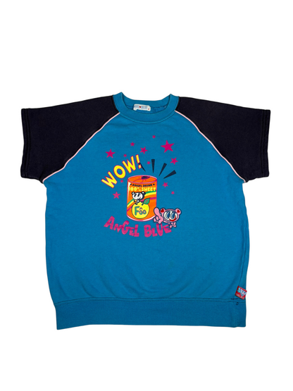 Baby Blue Graphic Raglan Sweatshirts