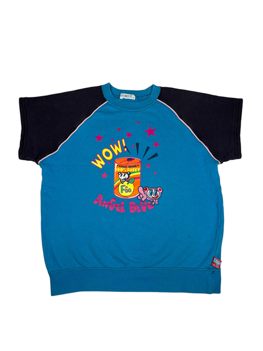 Baby Blue Graphic Raglan Sweatshirts