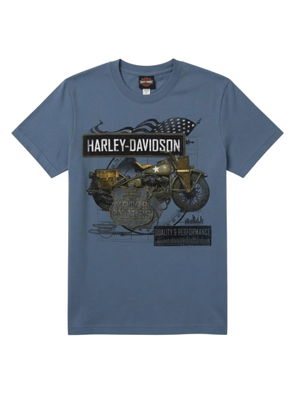 Harley Davidson Blue Motorcycle Tee