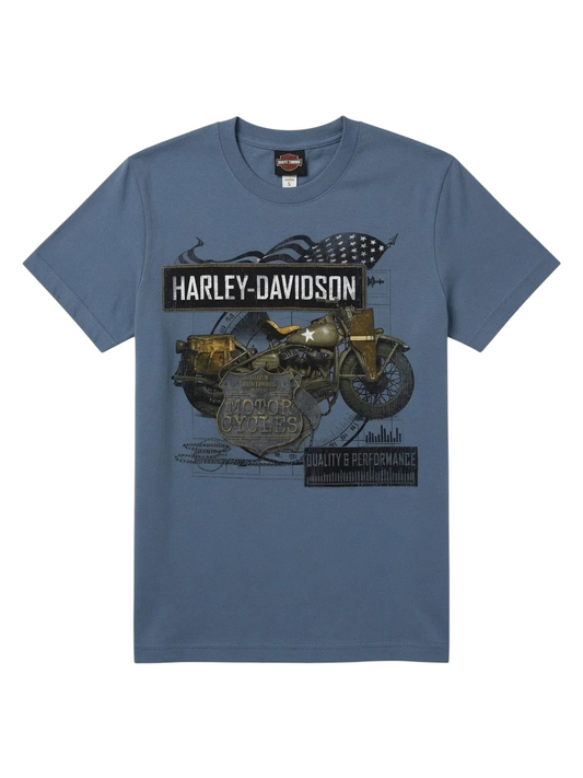 Harley Davidson Blue Motorcycle Tee
