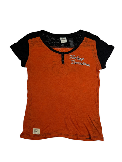 Harley Davidson Orange Mesh Tshirt