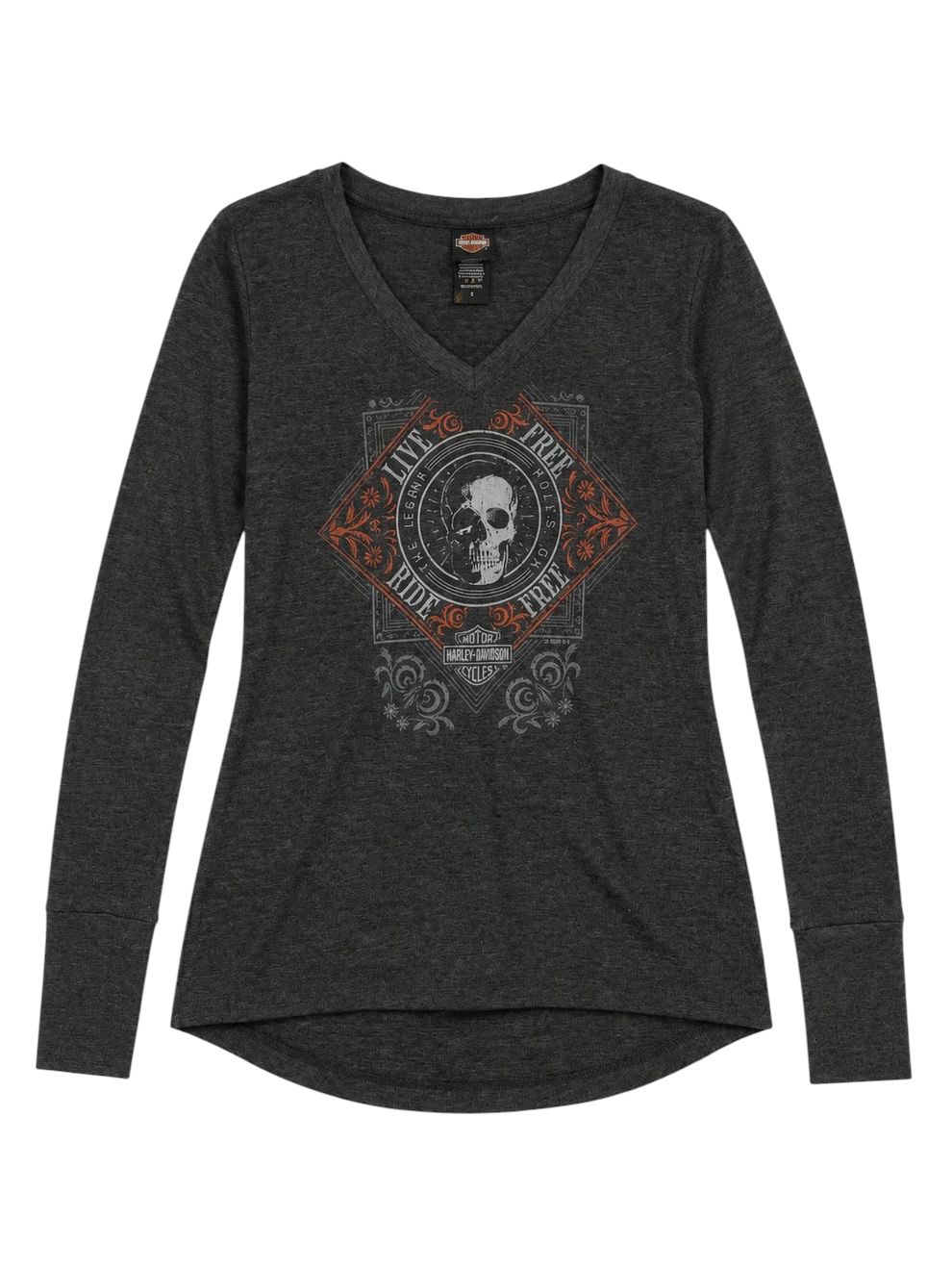 Harley Davidson Gray Graphic Long Sleeve