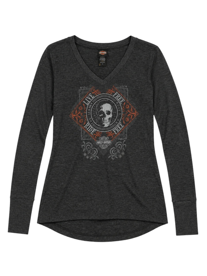 Harley Davidson Gray Graphic Long Sleeve