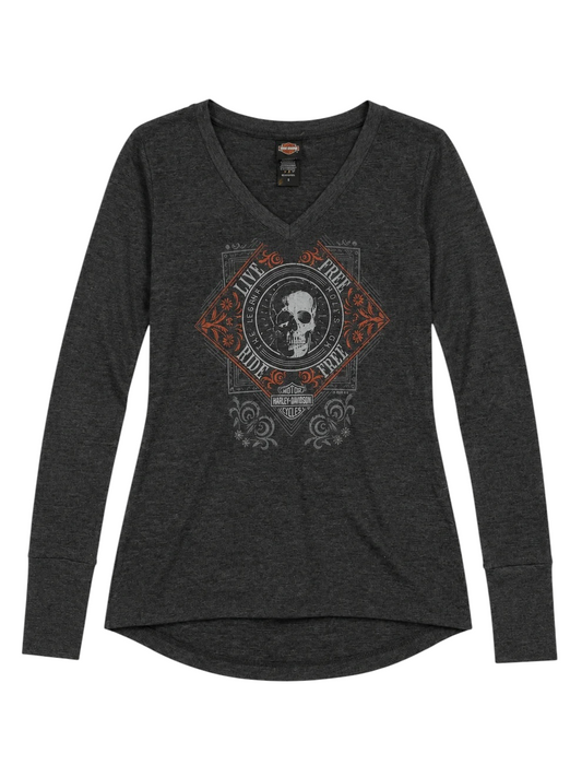 Harley Davidson Gray Graphic Long Sleeve
