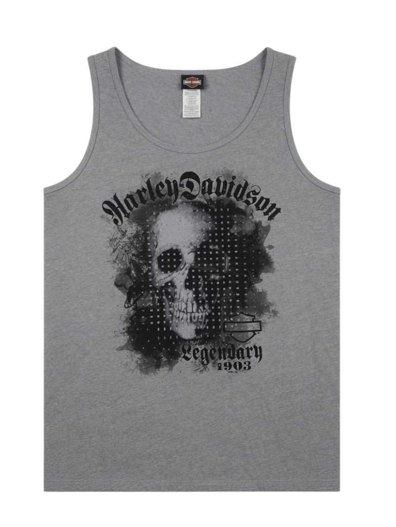 Harley Davidson Grey Skull Tank