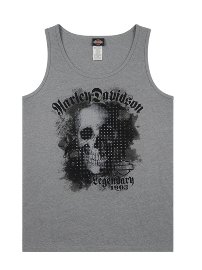 Harley Davidson Grey Skull Tank