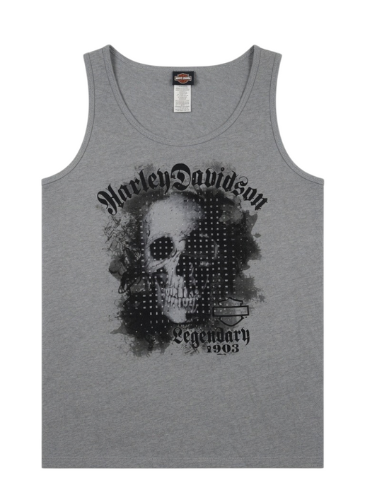 Harley Davidson Grey Skull Tank