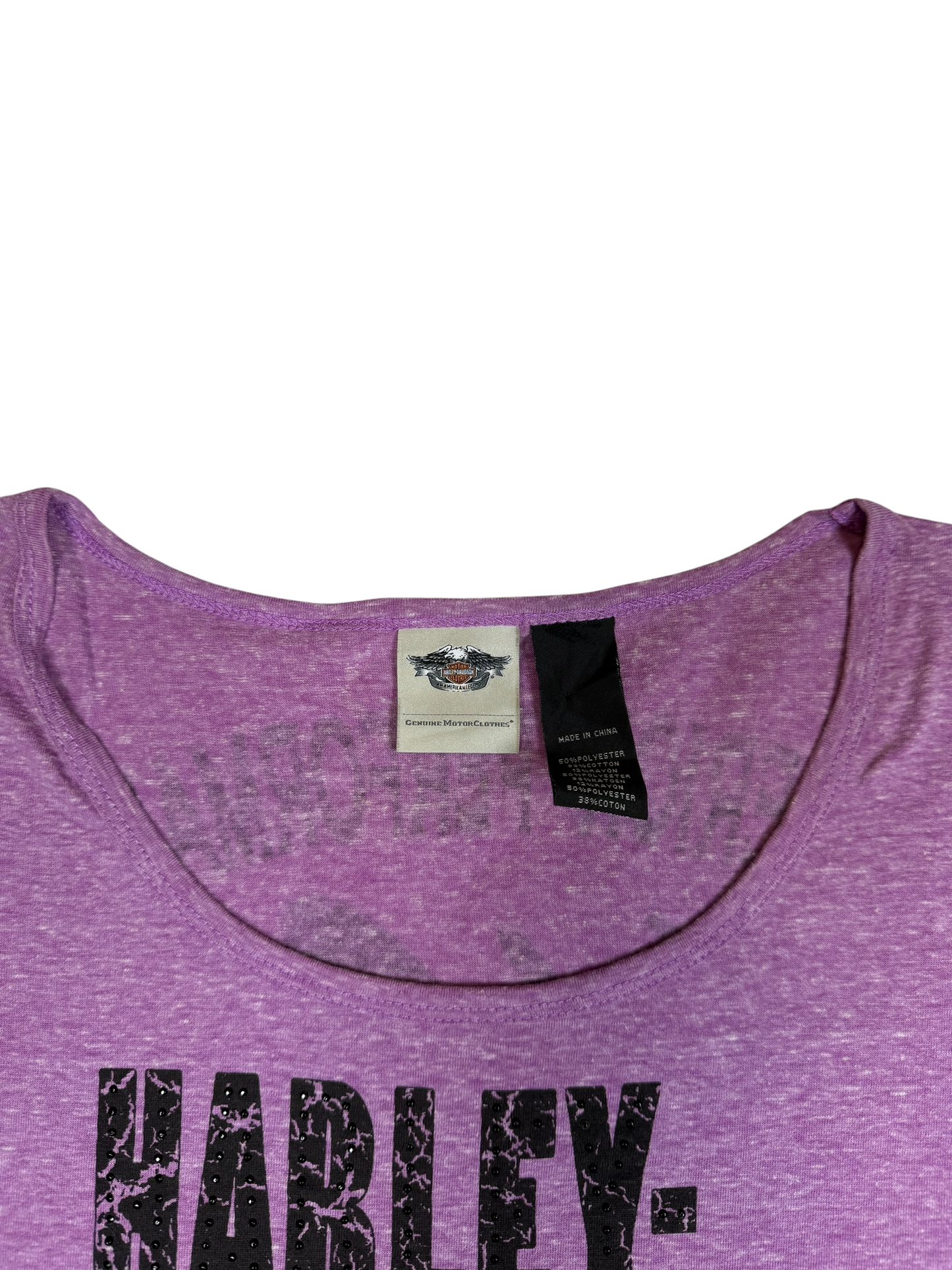 Harley Davidson Purple Rhinestoned Tshirt