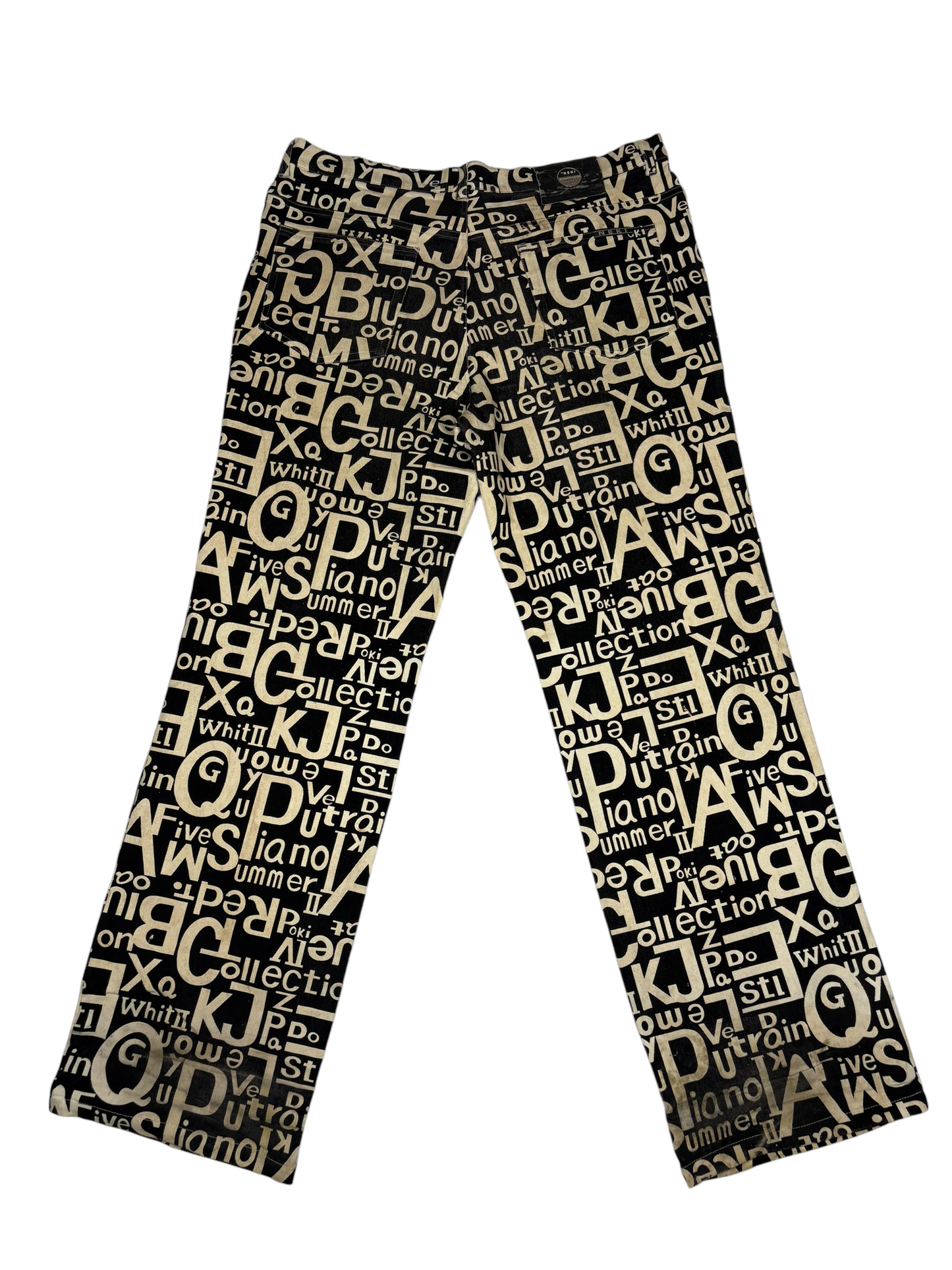 Vintage Text Work Jeans