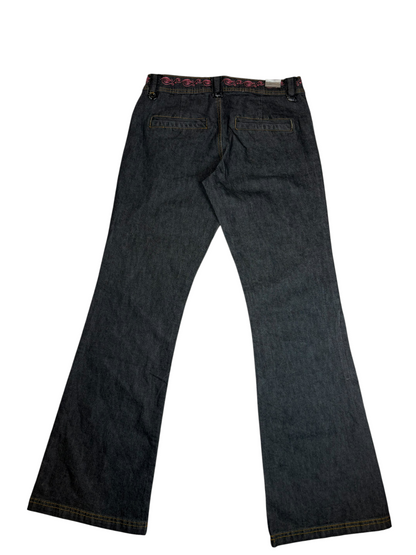 Eckō Red Embellished Flare Jeans