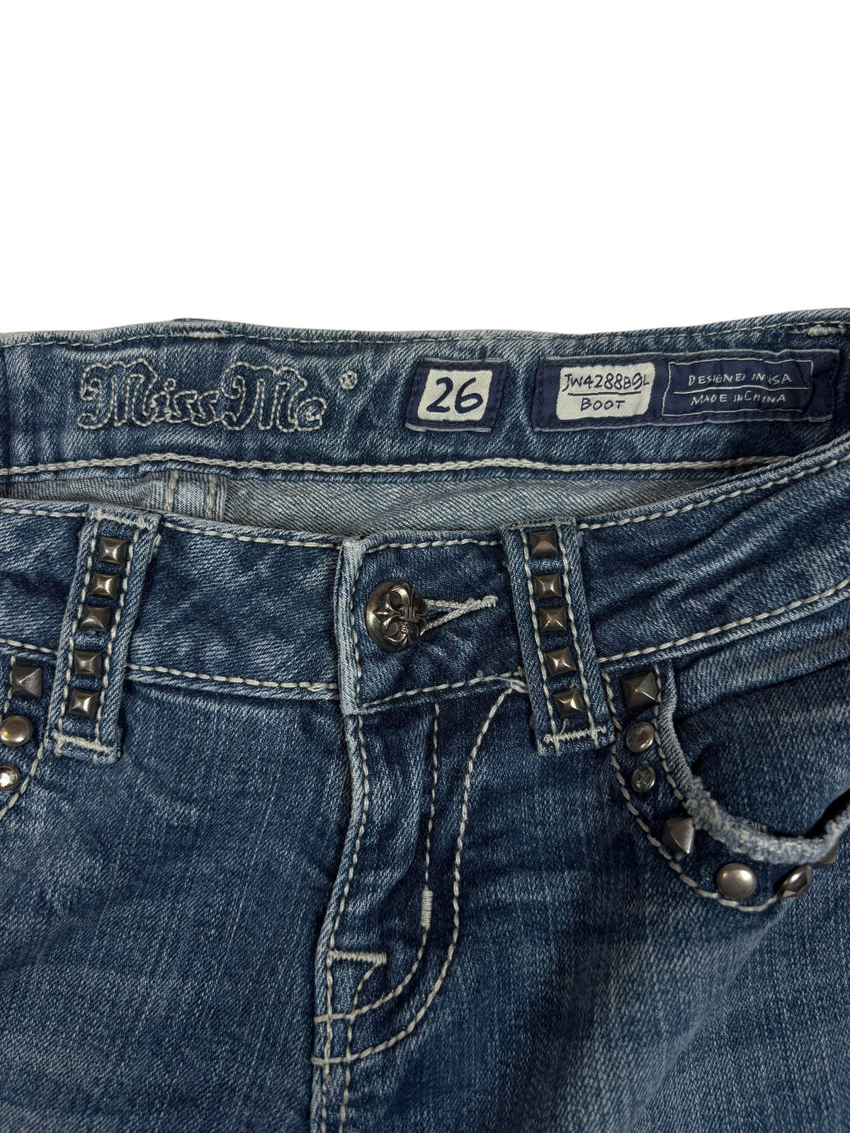 Miss Me Studded Raw Hem Capris