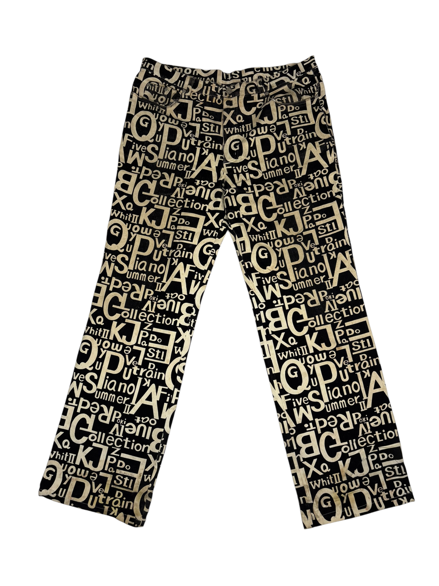 Vintage Text Work Jeans