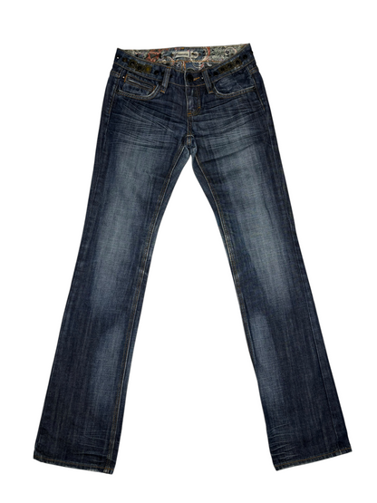 Y2K Jeweled Belt Straight Denim Jeans