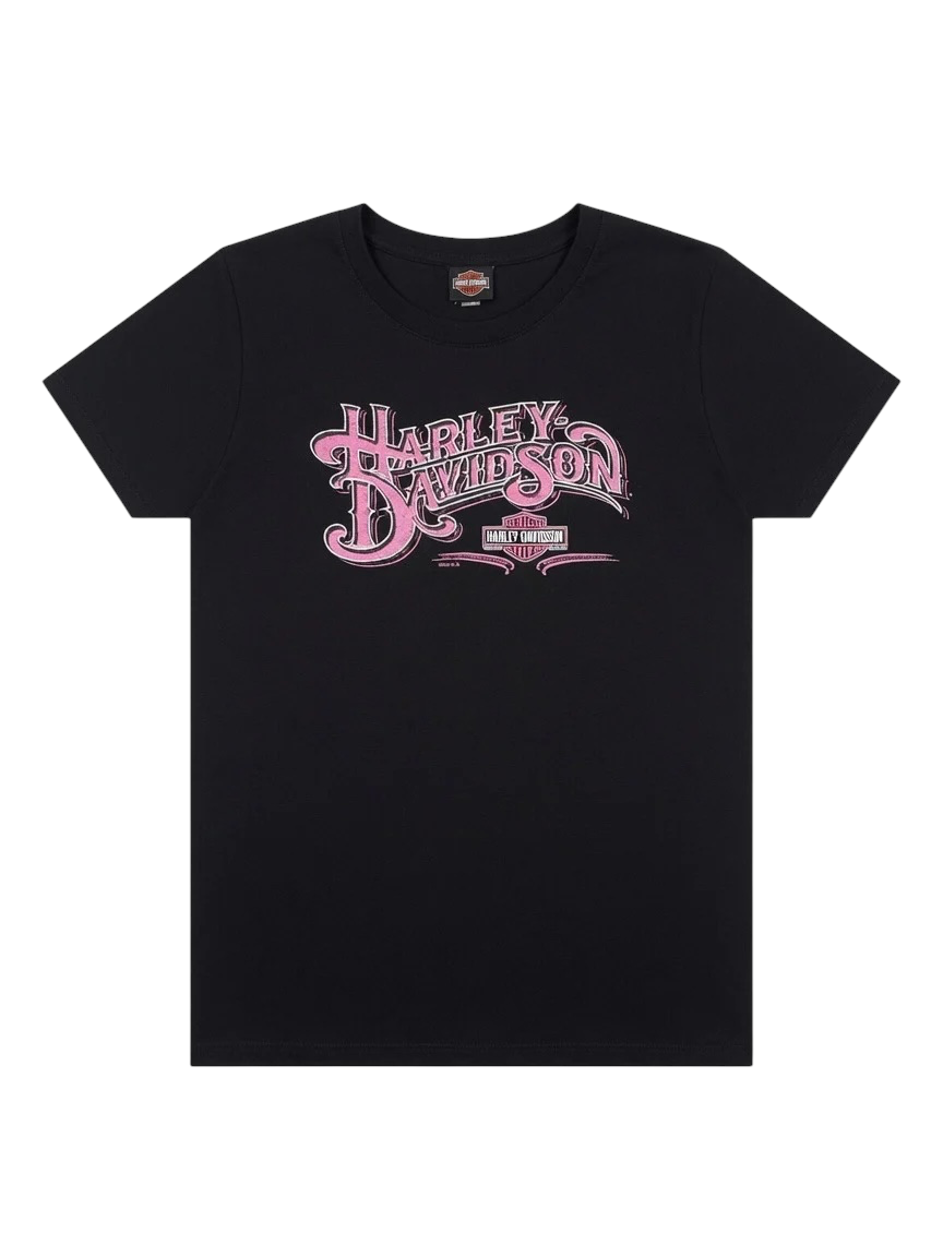 Harley Davidson Black and Pink Graphic Tee
