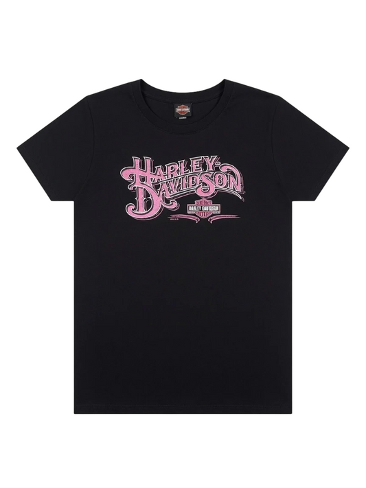 Harley Davidson Black and Pink Graphic Tee