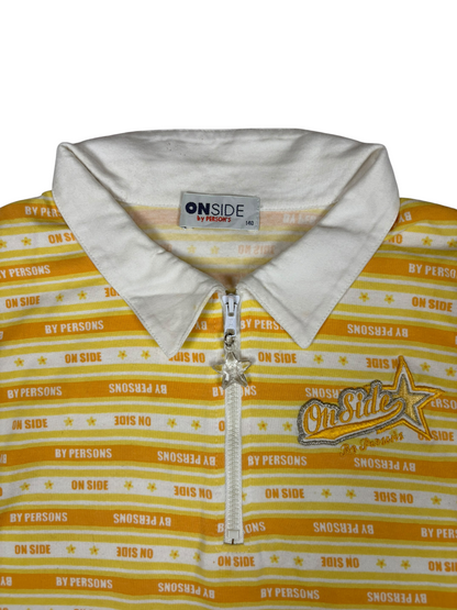 Y2K Striped Patch Polo