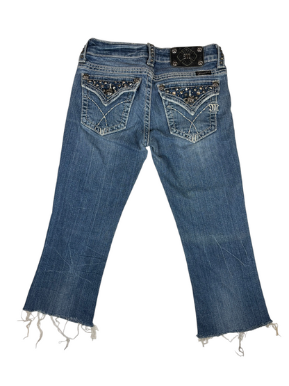 Miss Me Studded Raw Hem Capris