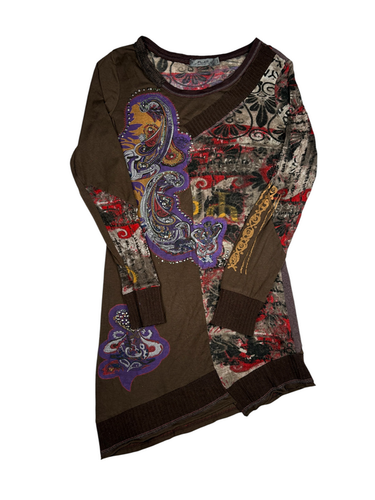 Y2K Patchwork Asymetrical Dress