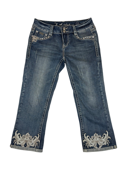 Vintage Gem Embroidered Capris