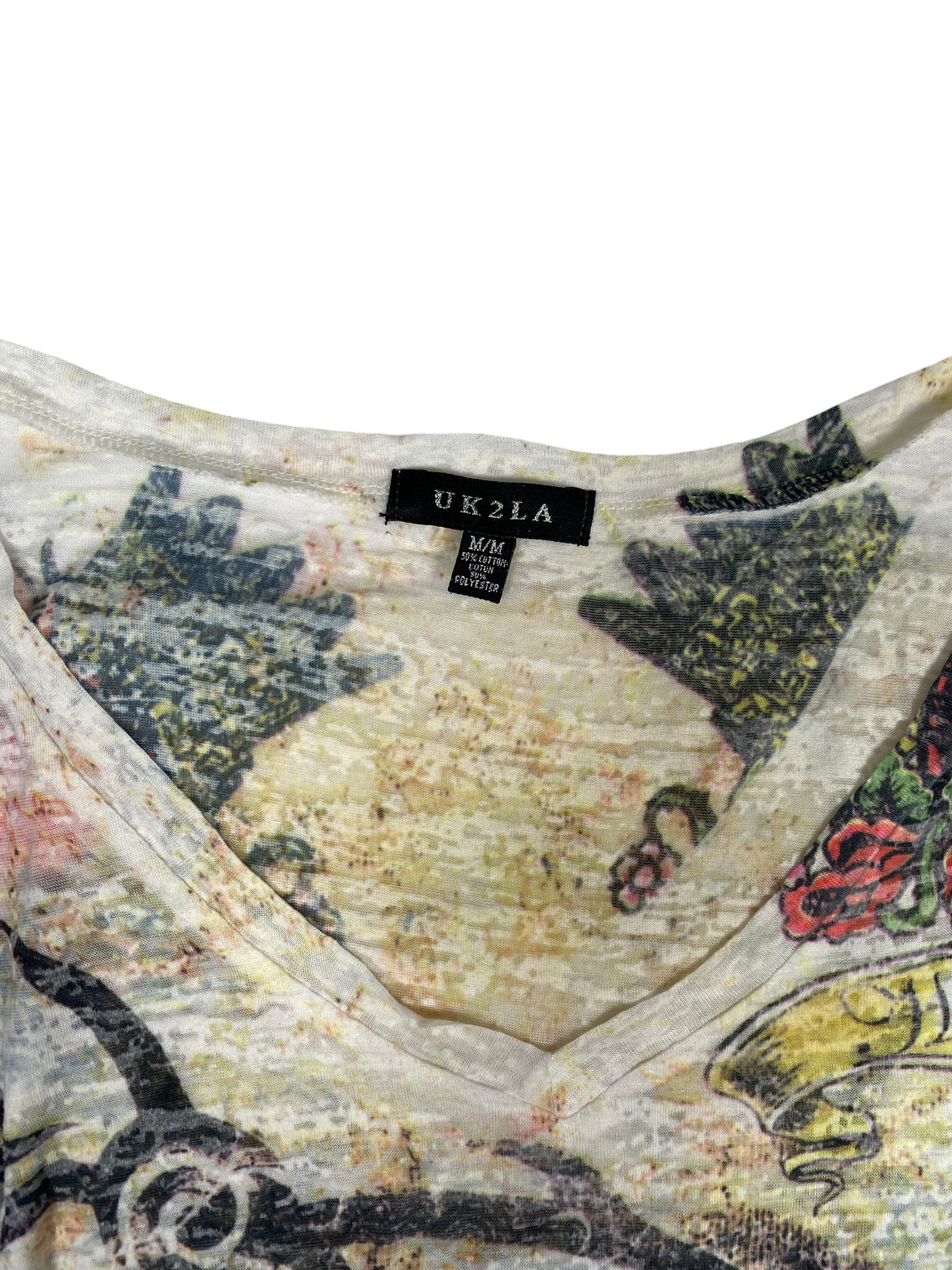Y2K Gothic Graphic Slim V-Neck Tee