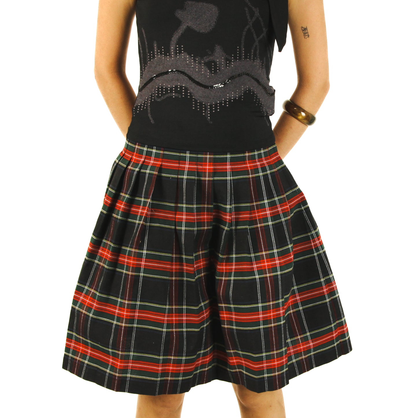 Sid & Nancy Punk Plaid Midi Skirt