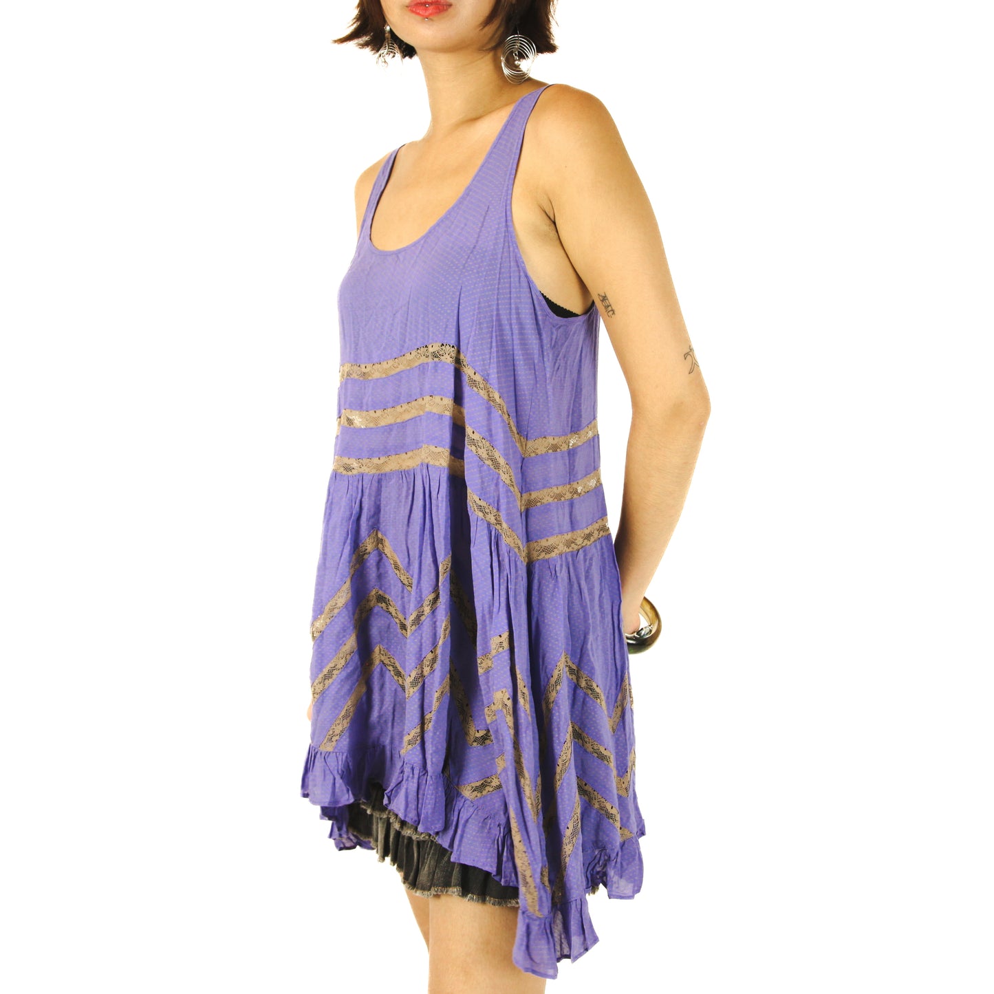 Indie Sleaze Purple Lace Mini Dress