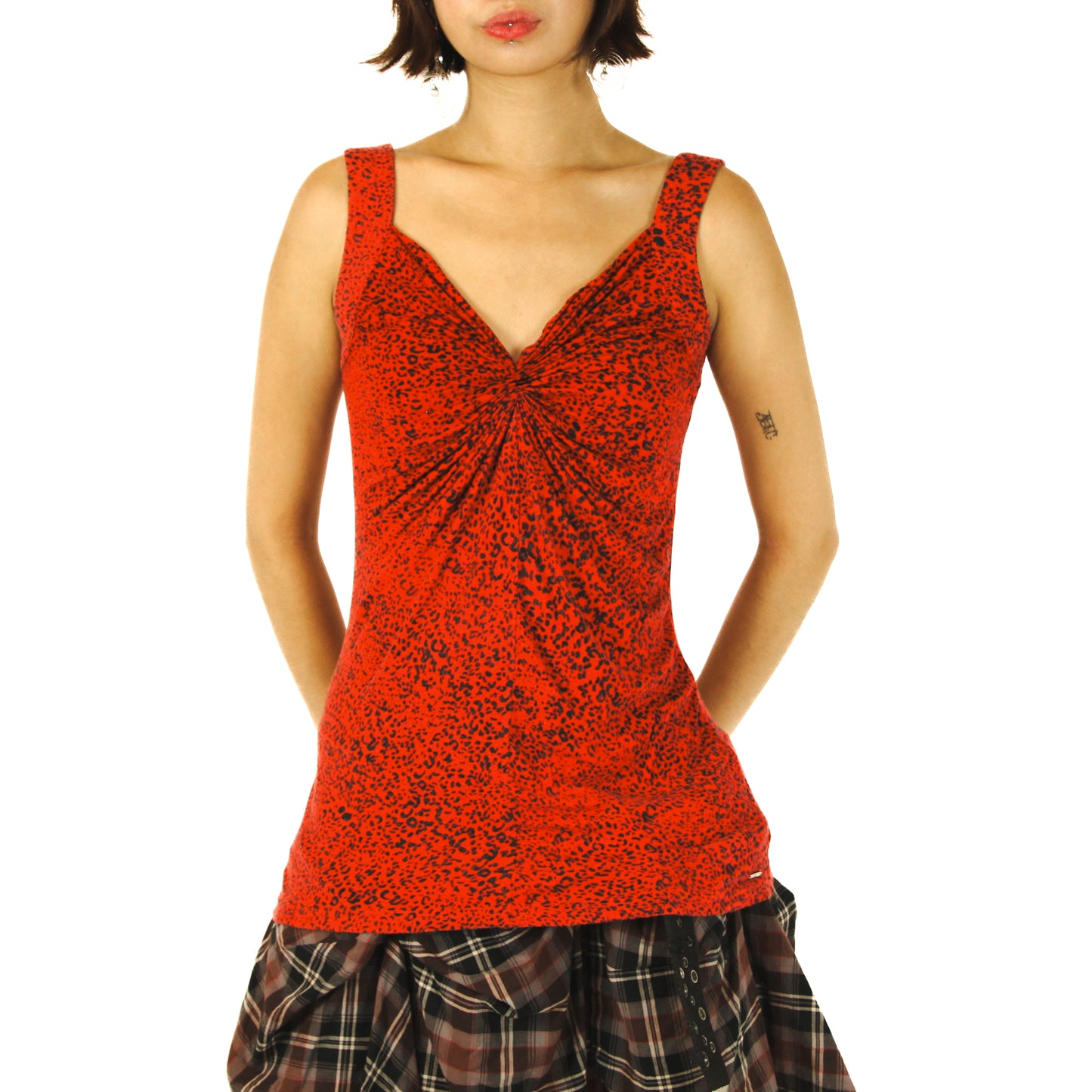 Rockstar Girlfriend Red Leopard Print Top